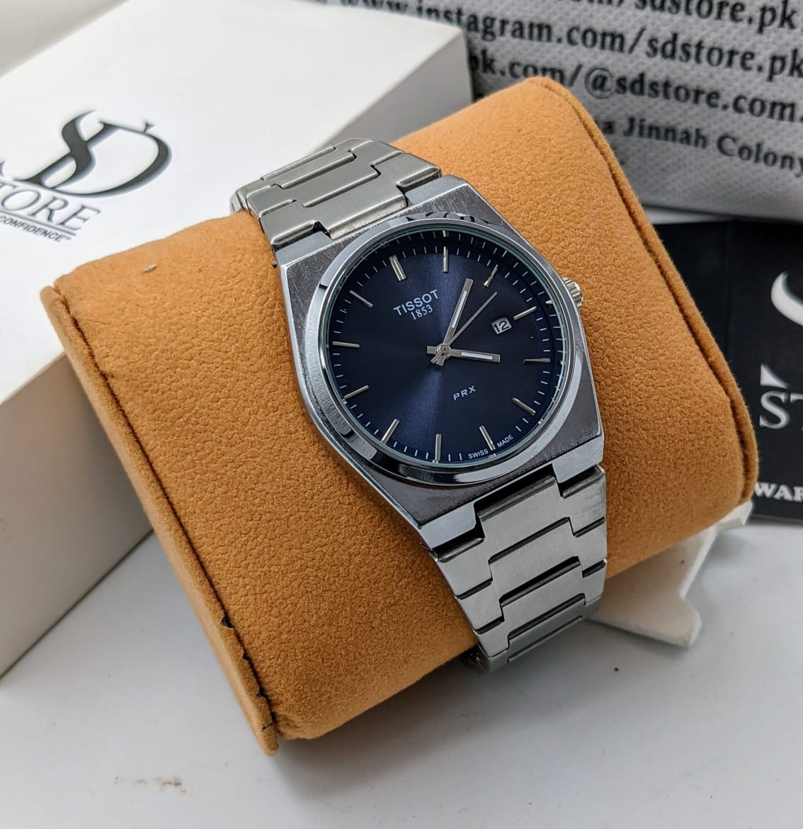 Mens Branded Watch PRX - Stainless Steel - Navy Dial