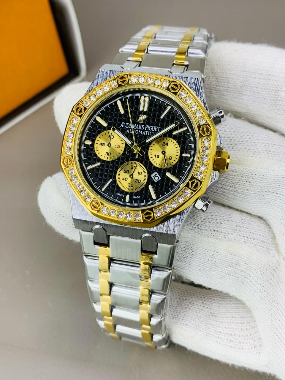 AP Branded Watch for Men's - Golden Black