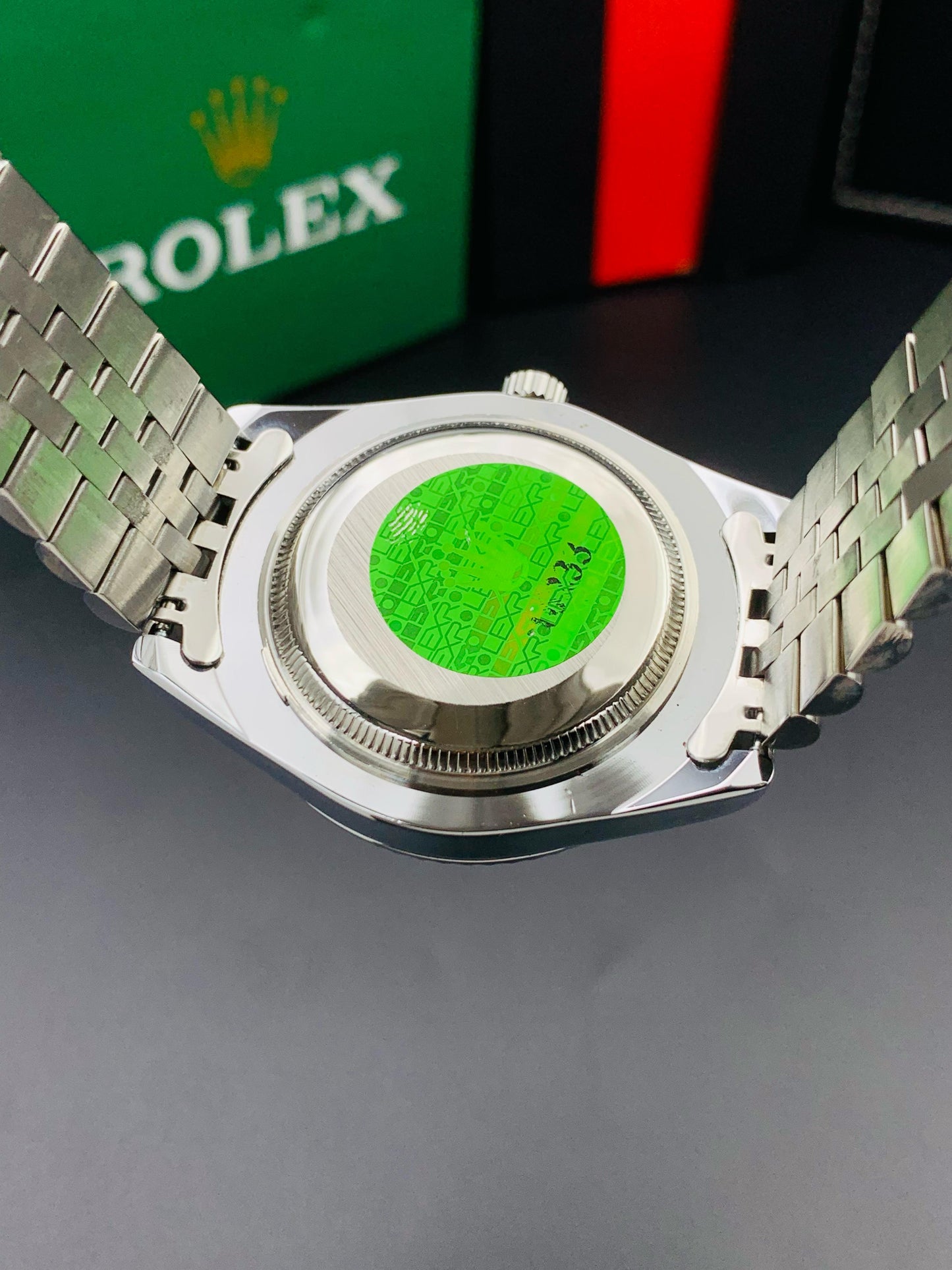 Men's Branded Watch Date Just Silver Black Dial