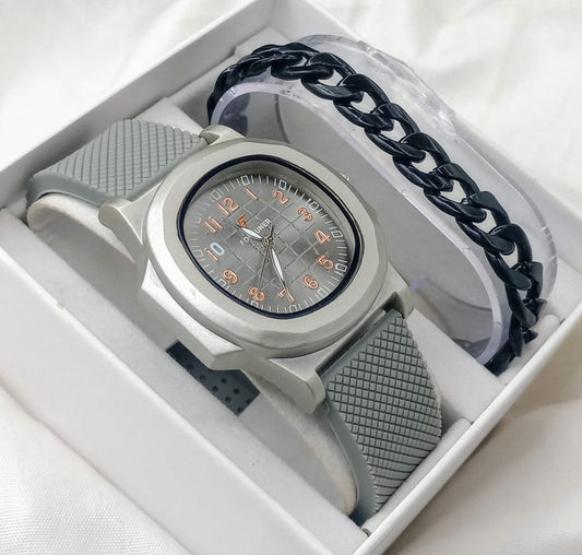 Men's Fortuner Gray Watch with Steel Bracelet