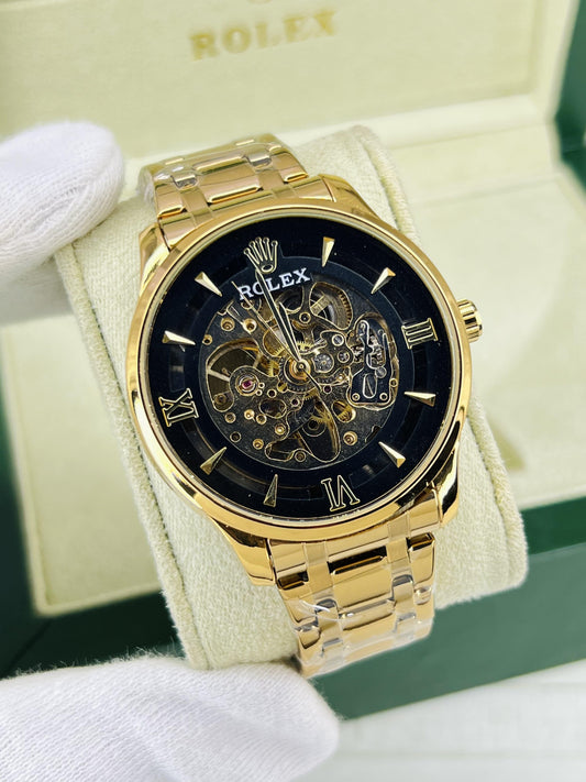 Automatic Skeleton Watch for Men's - Golden