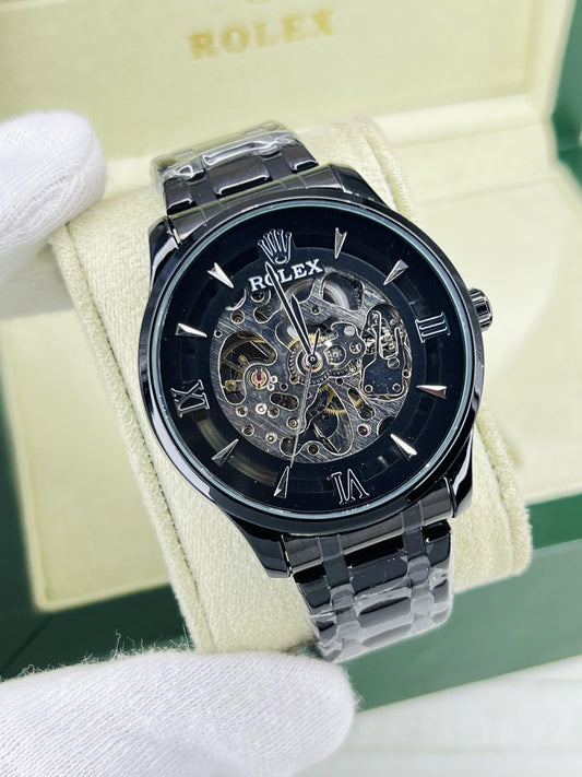 Automatic Skeleton Watch for Men's - Black