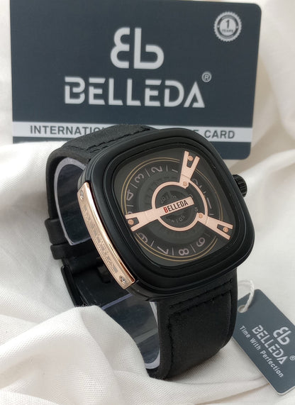 Belleda Men's Leather Strap Watch - Seven Friday Model