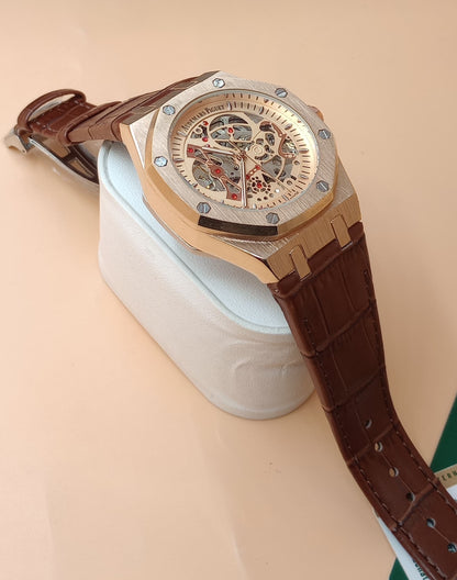 AP AAA Grand Automatic Brown Strap Men's Watch - Copper Dial