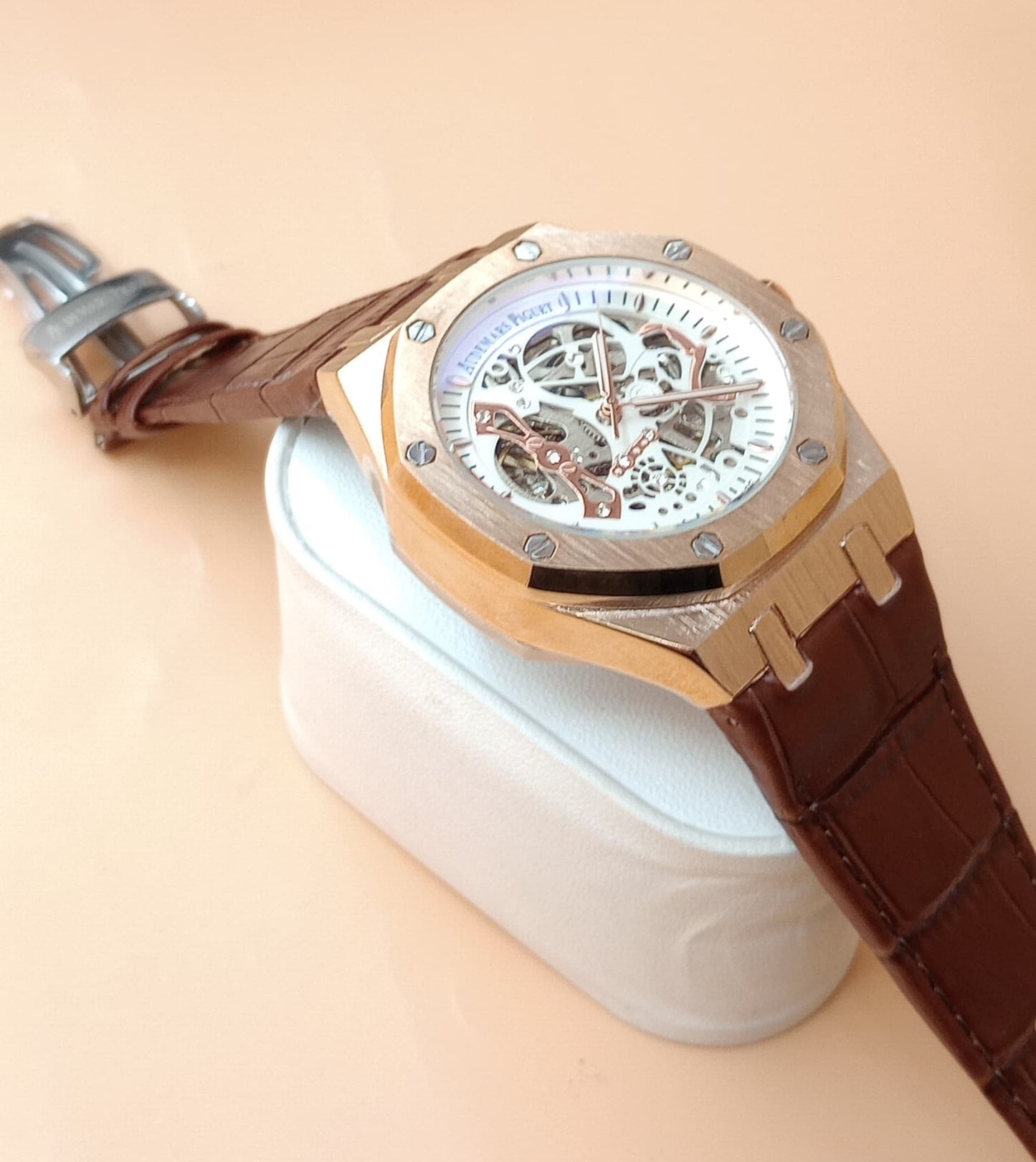 AP AAA Grand Automatic Brown Strap Men's Watch - Copper Dial