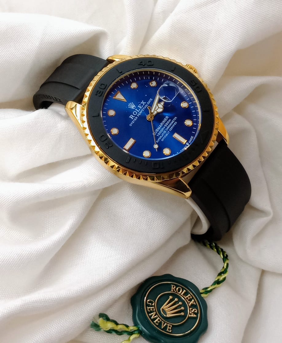 Most Selling Yacht Master Men's Watch - Blue Golden Dial