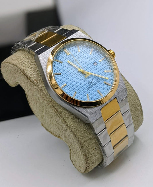 Mens Branded Watch PRX - Golden Silver Tiffany dial