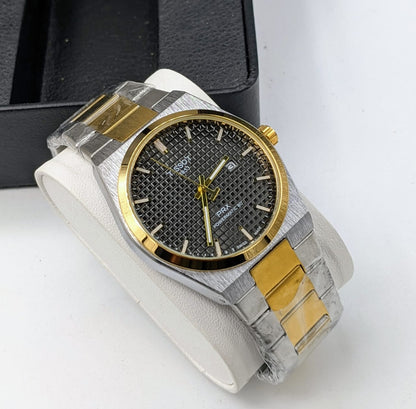 Mens Branded Watch PRX - Golden Silver Black Dial