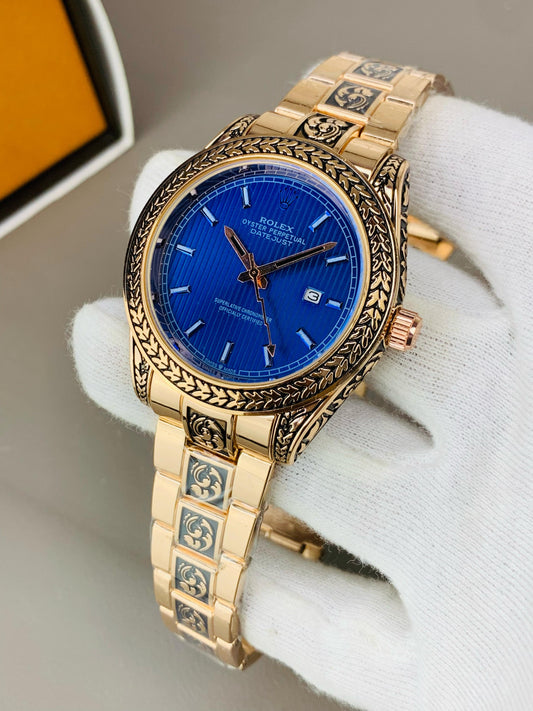 Men's Golden Watches - Rlx Engraving Edition