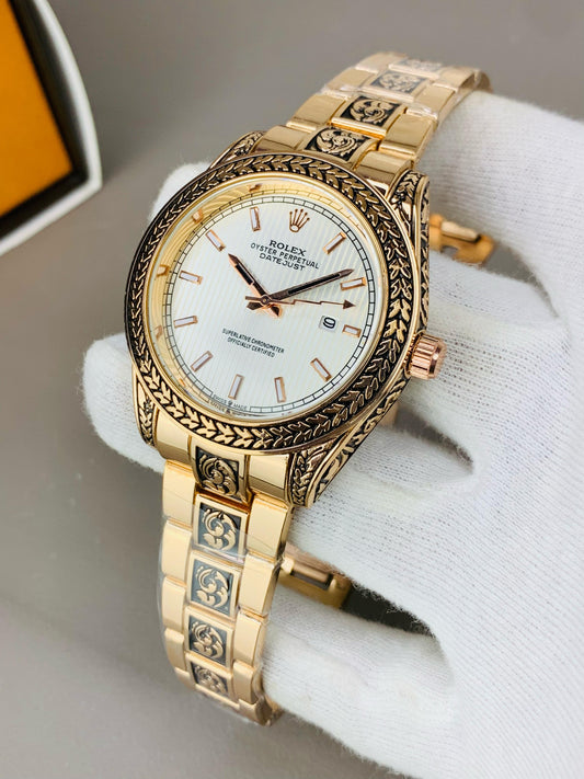 Men's Golden Watches - Rlx Engraving Edition