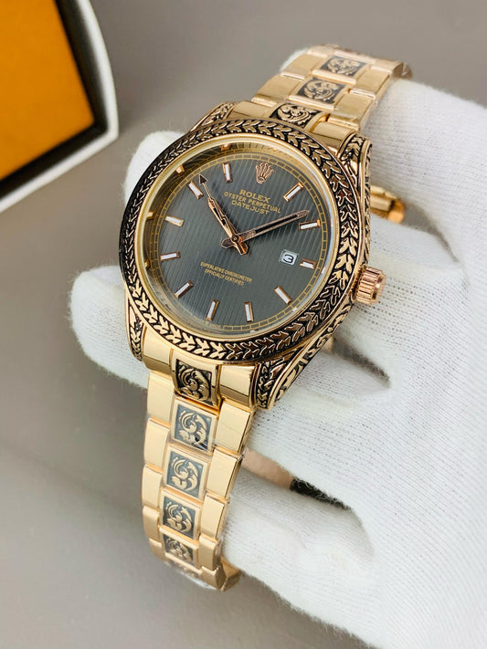 Men's Golden Watches - Rlx Engraving Edition