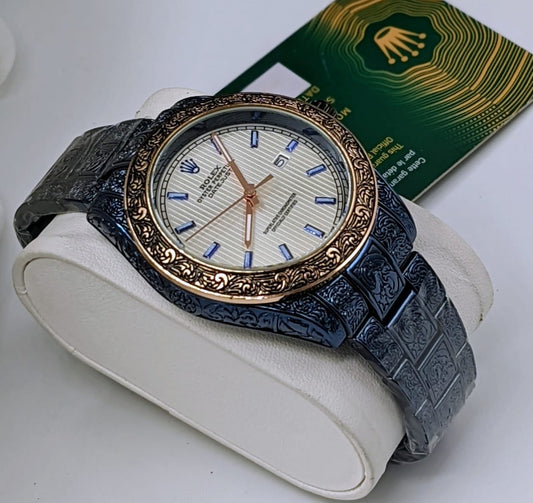 Men's Navy Blue Watches - Rlx Engraving Edition