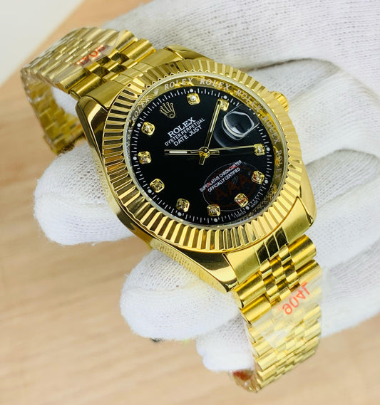 Men's Branded Watch Date Just Black Dial