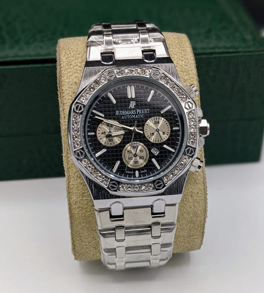 AP Branded Watch for Men's - Silver Black