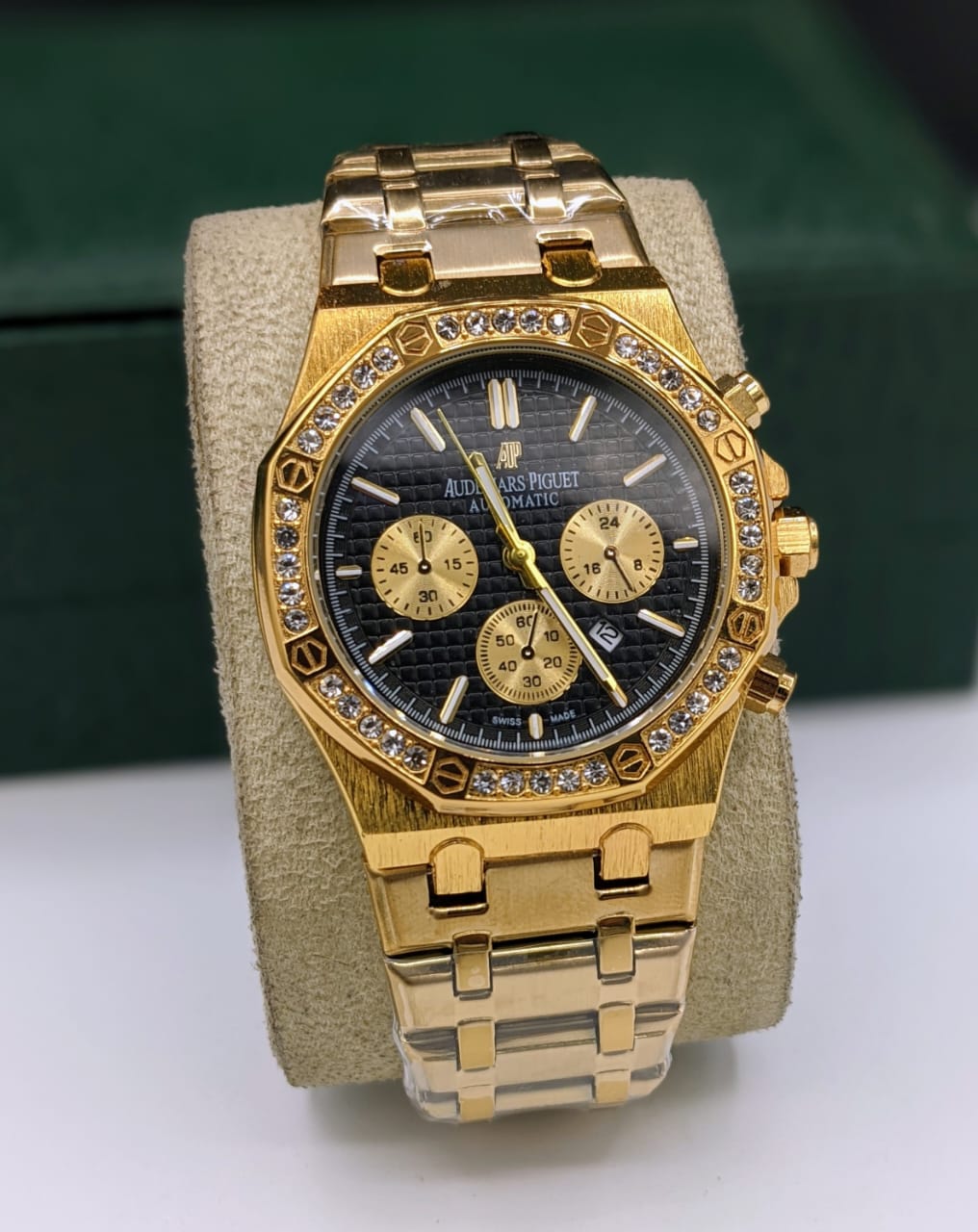 AP Branded Watch for Men's - Golden Black