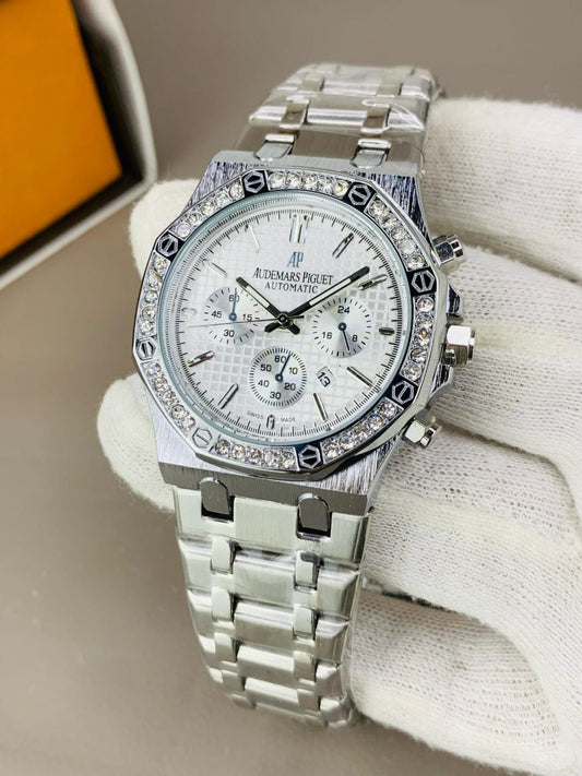AP Branded Watch for Men's - Full Silver