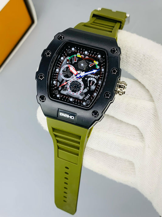 Bariho Men's Watch - Dark Green Strap
