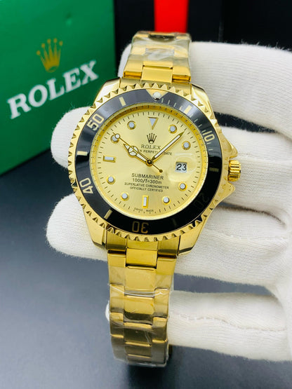 Submariner Full Golden Men's Watch - Golden Dial