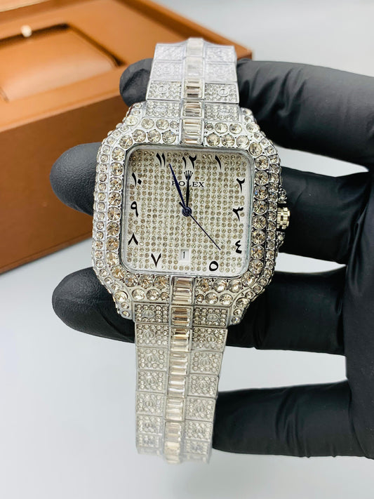 RLX Diamond Watch For Men's - Silver