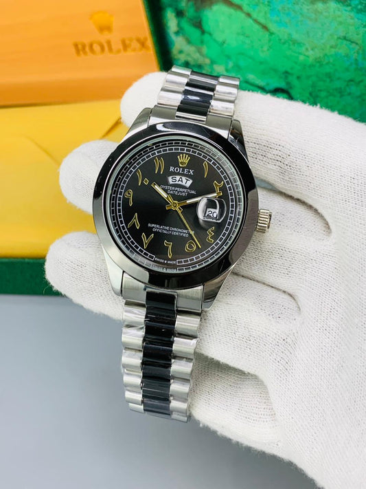 Men's Day and Date Arabic Dial Watch