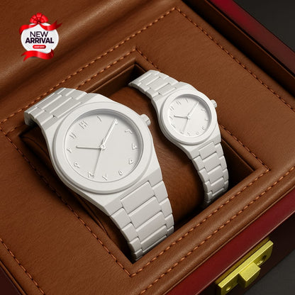White Aura Couple Watches