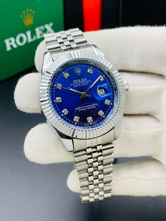 Men's Branded Watch Date Just Navy Blue Dial